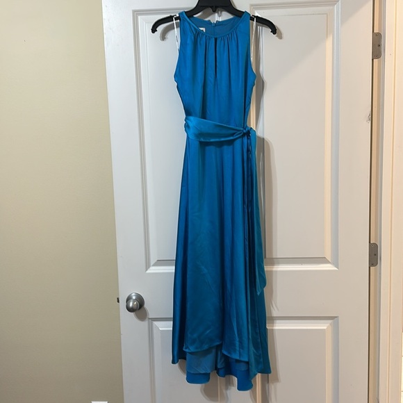 Satin Midi Dress Sleeveless Halter Neck Party Cocktail Evening‎ - Picture 3 of 12